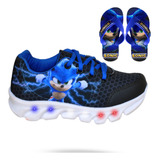 Tenis Masculino De Led Sonic Meninos Infantil Chinelo