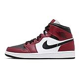 Tênis Masculino Nike Air Jordan 1 Mid Branco/branco 554724-100, Black/gym Red-white, 7.5