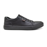 Tenis Masculino Sapatenis Couro All Black