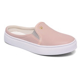 Tenis Mule Babuche Slip on Casual Feminino Em Couro Vegano