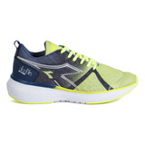 Tênis Running Diadora Nettuno Amarelo Neon E Azul Masculino