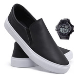 Tênis Sapatênis Slip On Iate Polo Sem Cadarço Relógio