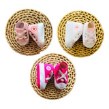 Tênis Sapatinho Para Boneca Bebê Reborn Menina A7 Kit 3
