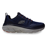 Tênis Skechers Esportivo Masc D lux Walker 2 0 Steadyway Cor Azul marinho Desenho Do Tecido Lisa Tamanho 38 Br