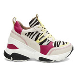 Tenis Sneaker Plataforma Feminino Chunky Animal Print Salto