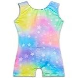 TENVDA Collant De Ginástica Para Meninas 2 12 Anos De Idade Brilhante Multicolorido Infantil Macacão De Ciclismo Regata B Com Estrelas Coloridas 7 8 Years