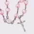 Terço Católico Com Contas Em Coração Rosa Batizado Crisma
