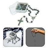 Terço Hematita 6mm Inox São Bento