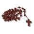 Terço Pedra Jaspe Vermelho Natural 50cm Excelente Qualidade