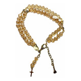 Terço Pulso Cristal Dourado Nossa Senhora Aparecida Pulseira