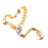 Terço Santa Sara Kali Cristais 8mm Ocre dourado