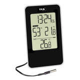 Termo higrômetro Digital Sensor In out Com Relógio Tfa