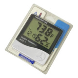 Termo Higrômetro Medidor Temperatura Umidade Relógio Digital
