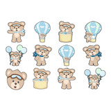 Termocolante Estampado Ursinho Baloeiro Adesivo De Urso