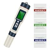Termômetro 5 Em 1 PH-TDS-EC-Salinidade-Visor LCD- Medidor De PH- Testador Digital- Design De Retroiluminação De Alta Precisão- Medidor De Salinidade Da Água Com Compensação De Temperatura Para Piscina