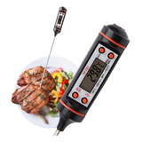 Termometro Digital Culinario Tipo Espeto Alimento Cozinha Cor Preto