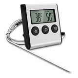 Termômetro Digital Timer Sonda Inox Culinário Fritadeira