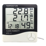 Termômetro Higrômetro Relógio Digital Medidor Sensor Full