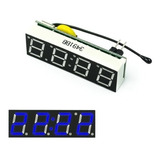 Termômetro Voltímetro Relógio Digital Azul 5