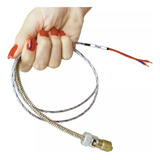 Termopar Tipo J Completo Com Adaptador 8 Mm Cabo Malha 3 Mt