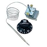 Termostato Analógico Bivolt Para Forno Fritadeira Elétrica 50 A 250-C 16 Amperes Com Botão Manipulador