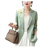 Terno Blazer Feminino Cardigã Casual Blazer Ternos 3 4 Casaco De Manga Comprida Para Trabalhar Escritório Casamento Verde Claro XX Large