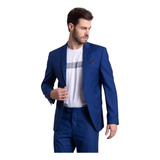 Terno Costume Azul Royal Docthos Slim Fit Original Masculino