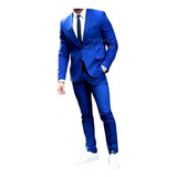 Terno Executivo Masculino Slim Luxo Microfibra Azul Royal