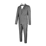 Terno Masculino Slim 2 Botões Corte Italiano Chumbo Escuro Poliviscose Kit 3 Peças Noivo Padrinho E Casual Cor Cinza 