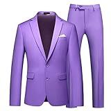 Terno Masculino Slim Fit 2 Botões 2 Peças Blazer E Calça Lisa Lavanda 44