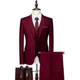 Terno Slim Completo De Luxo - Vinho Bordo ( Calça + Blazer )