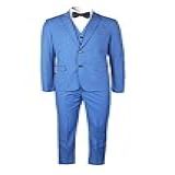 Terno Slim Masculino 2 Botões Azul Royal Poliviscose Kit 3 Peças Para Formatura Noivo Padrinho E Casual Cor Azul Tam