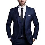 Terno Slim Masculino Executivo Kit Completo Calça Blazer Colete BR Numérico 48 Regular Regular Azul Marinho 
