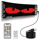 Tesinll Placa De Carro LED DIY- Placa De LED De Rolagem De 33-5 X 10 Cm- Placa De Carro Flexível USB 5V LED Controle De Aplicativo- Texto De Design DIY- Padrões- Animações Para Loja De Carro Festa Bar Hotel Show Visite A Loja Tesinll