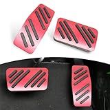 Tesnaao Kit De Pedal Antiderrapante Para Carro Pack 2 Liga De Acelerador De Freio Tira De Borracha Para Aumentar A Fricção Capa De Pedal à Prova D água Sem Perfuração Decoração Esportiva 