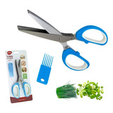 Tesoura 5 Lâminas Cozinha Cortar Picar Tempero Erva Salada