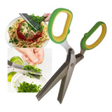 Tesoura 5 Lâminas Para Cortar Picar Temperos Ervas E Salada