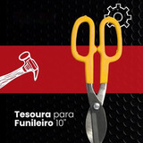 Tesoura Alicate Corte Funileiro Chapa Aço Calha 10 Polegadas