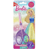 Tesoura Barbie Rosa Lilás 13cm Escolar Infantil