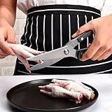 Tesoura Cozinha Trinchante Corta Osso Frango Carnes Peixes Culinária Preto 