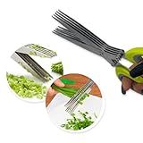 Tesoura De Cozinha Com 5 Lâminas Aço Inox Profissional Grande Para Picar Cortar Alimentos Legumes Temperos Ervas