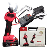 Tesoura De Poda Eletrica Alicate De Poda Sem Fio 2 Bateria Cor Vermelho