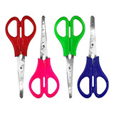 Tesoura Escolar 13cm Cabo Colorido Kit C 2 Unidades