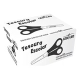 Tesoura Escolar Caixa 10 Unidades 13cm Sem Ponta Cabo Preto