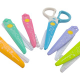 Tesoura Escolar Infantil Colorida Kit Com 6 Tipos De Corte