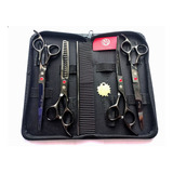 Tesoura Pet De Tosa Kit 4 Tesouras Black Tubarao