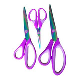 Tesoura Profissional Corte Costura Artesanato Kit 3 Peças