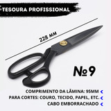 Tesoura Profissional De Alfaiate Tecelão Vbs Brasil Corte Costura 9 Polegadas Cor Preto Eva