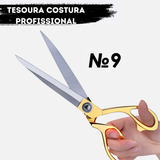 Tesoura Profissional De Costura Dourada Alfaiate 9 Polegadas Vbs Brasil Patchwork Artesanato Eva Lamina Afiada