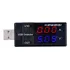 Testador Usb Voltímetro Medidor De Tensão E Corrente Cor Preto